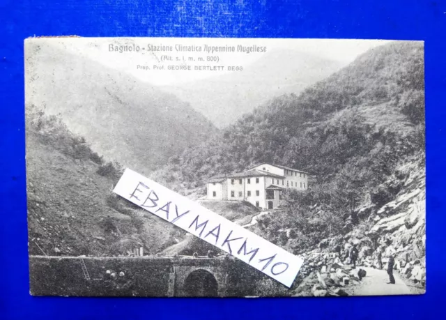 🔵 Cartolina Bagnolo Stazione Climatica Appennino Mugellese 1913 Animata Bella🤣