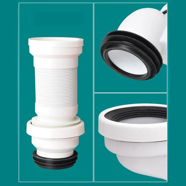 Boquilla de conexión de desagüe offset de inodoro con junta de goma material PVC