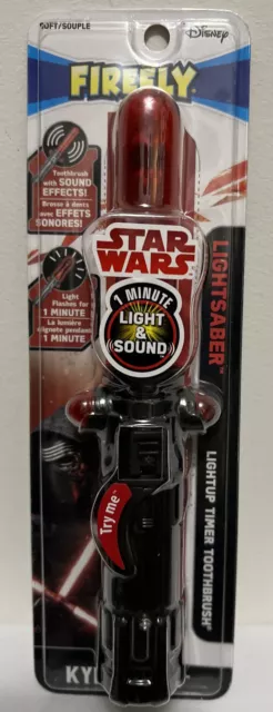 New Firefly Star Wars Kylo Ren LightSaber Soft Toothbrush Kids 4+ light n sound