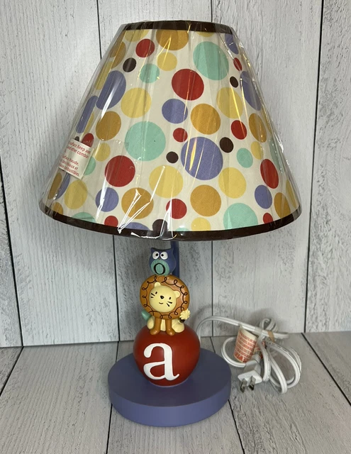 CoCaLo Baby Alphabet Lamp Boy's Nursery Kid’s Room Lion Owl Colorful Lighting