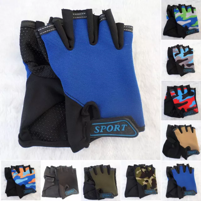 Guanti da Ciclismo Metà Dita Bicicletta per Bambini Bici Corsa MTB Mountainbike