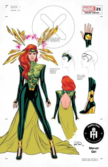 X-Men #21 Dauterman 1:50 Jean Grey Design Variant 2021 Marvel Comics 6/9/21 Nm