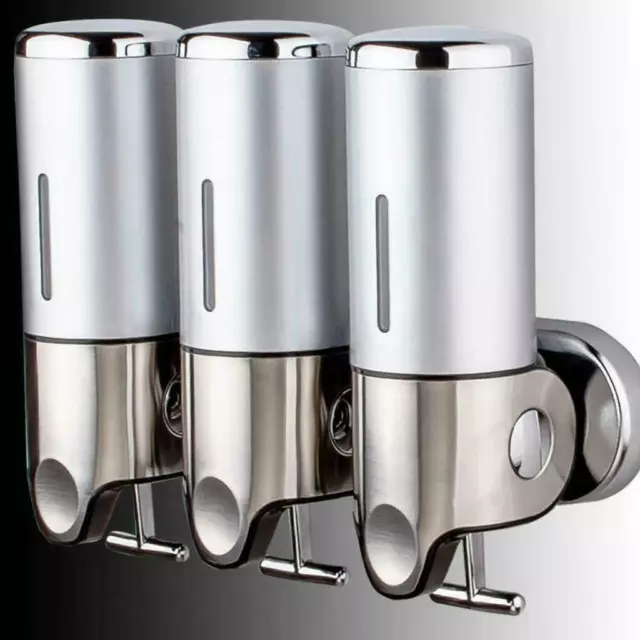 Champú de montaje en pared loción gel acondicionador baño triple dispensador de jabón
