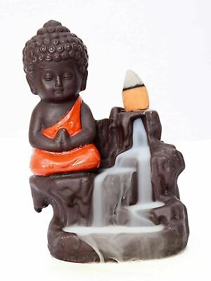 Tradicional Resina Buda Reflujo Fuente Con Perfumadas Cono Incienso Siz Estándar
