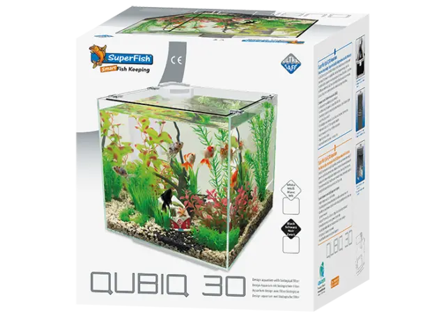 SUPERFISH QUBIQ 30 WEISS Nano Aquarium 32x32x32cm incl. Filter