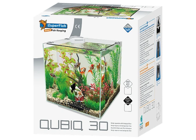 SUPERFISH QUBIQ 30 WEISS Nano Aquarium 32x32x32cm incl. Filter