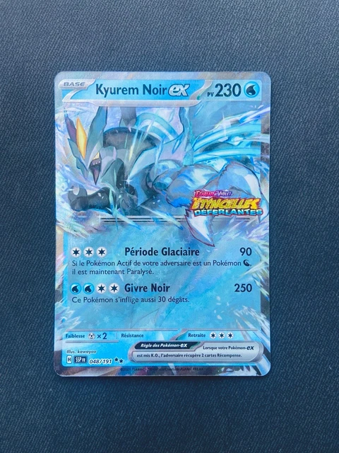 Carte Pokémon Kyurem Noir Ex 048/191 – Double Rare (RR) – Écarlate Et Violet Étincelles Déferlantes – Neuve Sous Sleeve