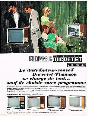 PUBLICITE ADVERTISING 035  1964   DUCRETET-THOMSON   téléviseur MULTIVISEUR 