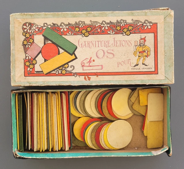 AR2 - GROS lot d'anciens jetons en os jeux fin XIXe Nain Jaune EUR 25,00 - FR