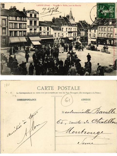 CPA AK LAIGLE Place de la Halle jour de Marche (378628)