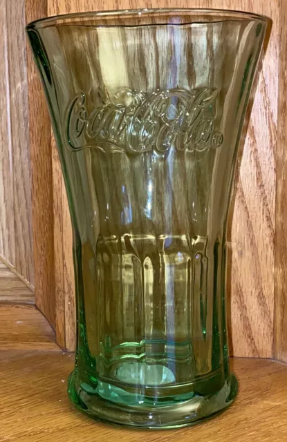 16 Oz Libbey Glassware Green Coca Cola Flared Glass