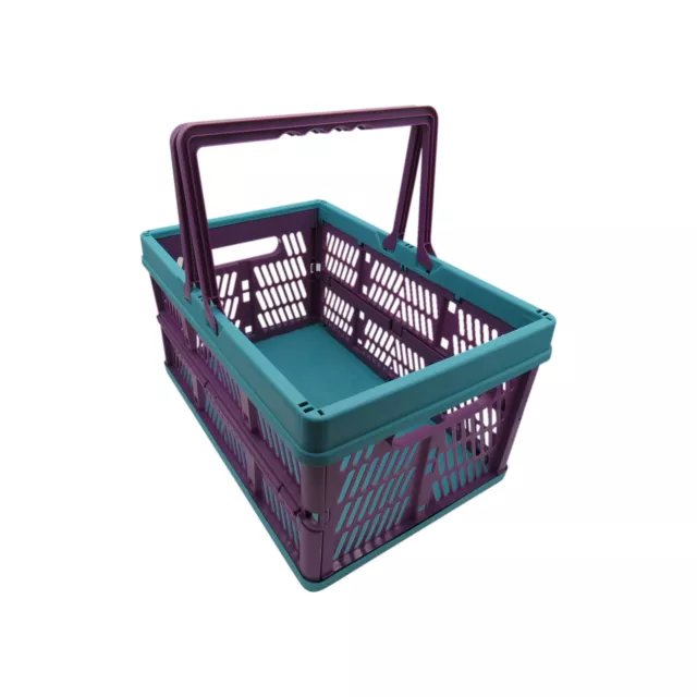 Plastic Shopping Basket with Handles Medium (Grocery Supermarket Collapsible)