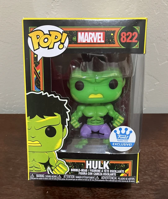 Funko Pop Marvel # 822 Hulk Black Light Funko Shop Ex. W/ Protector - Ships Free