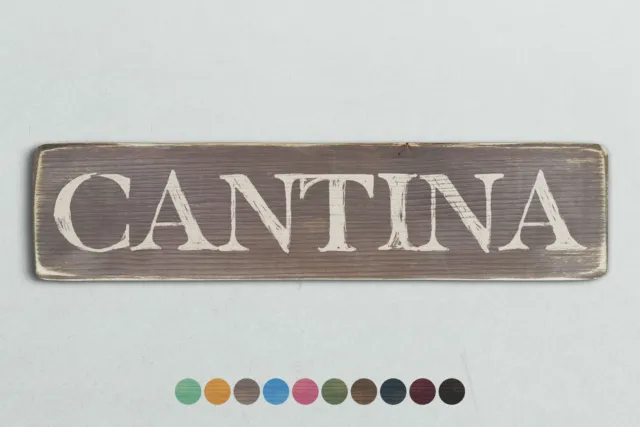 CANTINA Vintage Style Wooden Sign. Shabby Chic Retro Home Gift