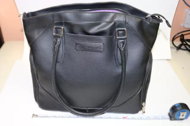 Sarah Wells  Black Leather Breast Pump Bag