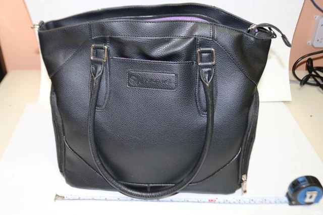 Sarah Wells  Black Leather Breast Pump Bag