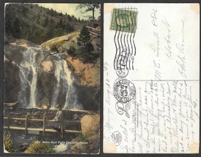 1909 Colorado Postcard - Helen Hunt Falls, Cheyenne Canyon
