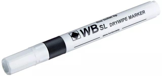 Hainenko 874001 Whiteboard Slimline Dry Wipe Marker with Fine Bullet Tip - Black
