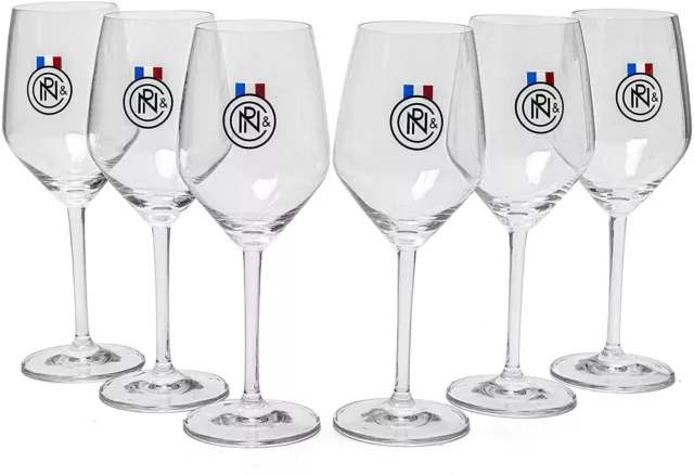 6 x Noilly Prat Glasses, Stemmed Wine Glasses, Set of Six