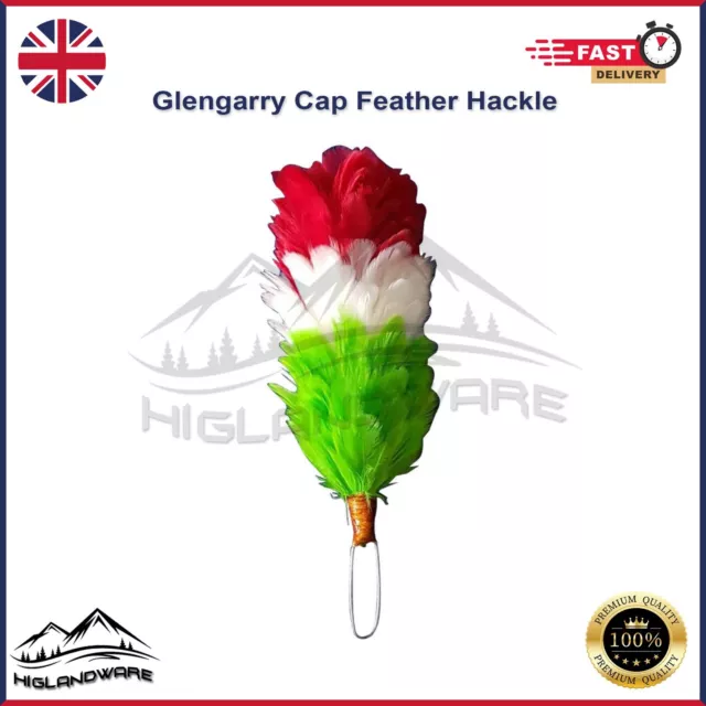 Escocés Ejército Balmoral Tapa Glengarry Sombreros Pelos Pluma Hackle 15.2cm