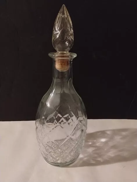 Clear Glass Liquor Decanter London Winery Limited 1967 Glass & Cork Stopper