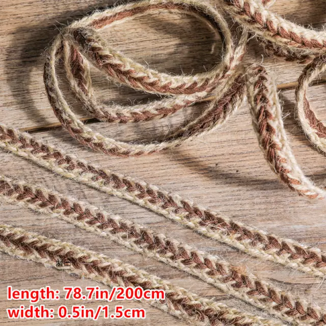 2M Deux Tons Lin Tresse à Cordes Cordons Webbings Costume DIY Décor Loisirs