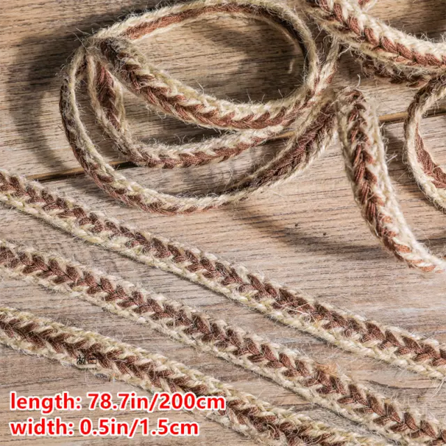 2M zweifarbig Leinen Geflecht Schnur Seil Schnüre Gurtbänder Kostüm zum Selbermachen Dekor Handwerk