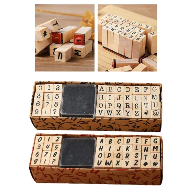 40x Holzstempel Im Vintage Stil, Zahlen, Alphabet, Buchstaben, Mehrzweck