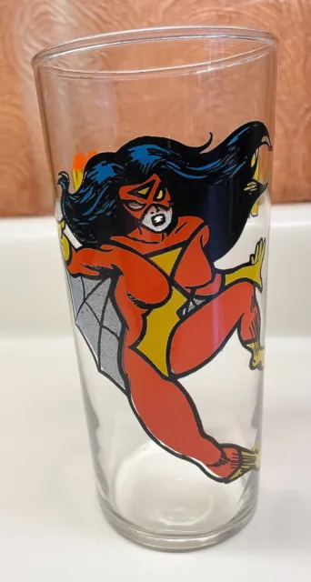 SCARCE!~1978 SPIDER-WOMAN Federal Glass 6 1/4" TUMBLER~Marvel Comics Group