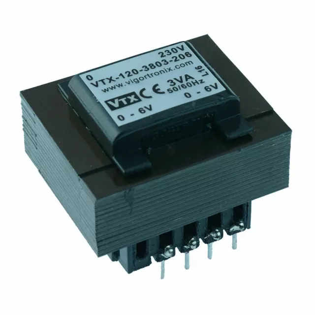 VTX-120-3803-2045 PCB Transformer 230V 3VA 4.5V+4.5V Vigortronix