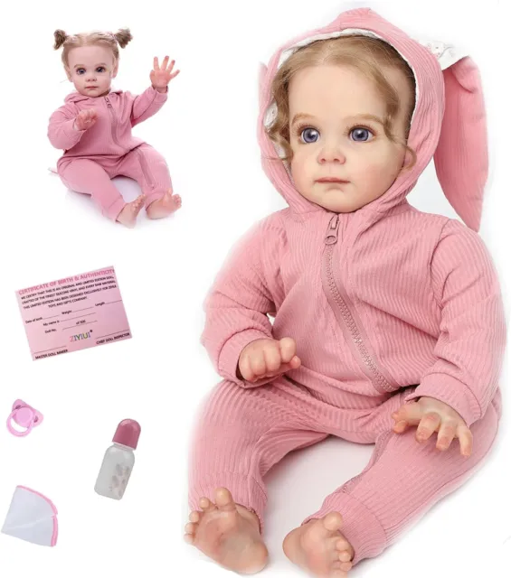 22" Reborn Dolls Baby Handmade Soft Vinyl-Silicone Realistic Newborn Xmas Gifts