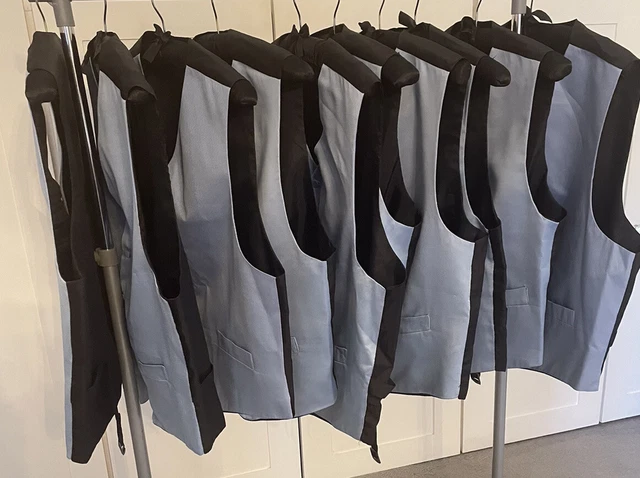 Mens Ushers Wedding Blue Waistcoats Job Lot X 10 Mixed Sizes Bridal Party Dress