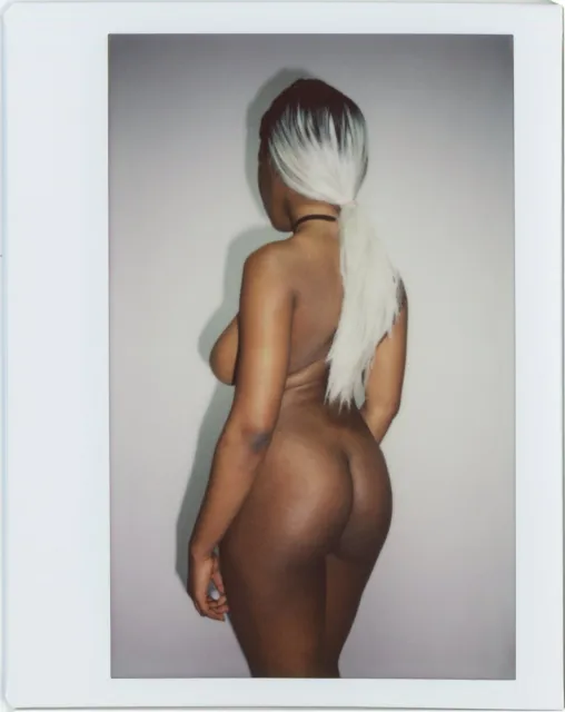 Instax Nude Photo : French Model Black Girl  Original Fuji Wide Polaroid #011