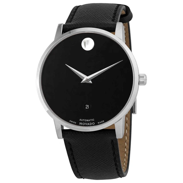 Movado Museum Orologio Da Uomo Classico Quadrante Nero Automatico 0607473