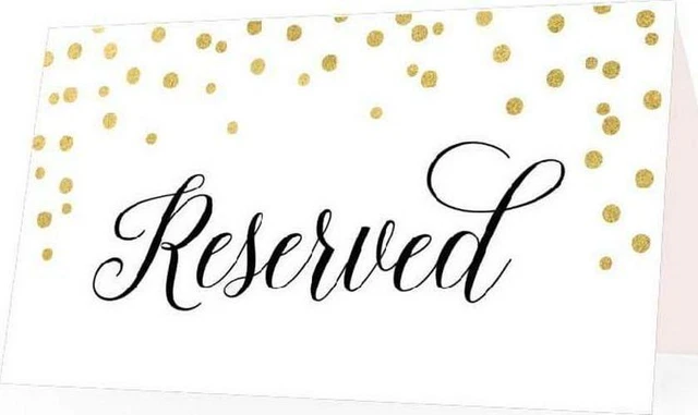 25 Gold Dots VIP Reserved Sign Tent Place Cards For Table at Restaurant, Wedding
