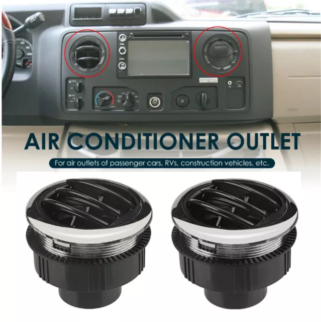 2Pcs 75mm Round Interior A/C Air Conditioning Outlet Vent For RV Bus Car Boat