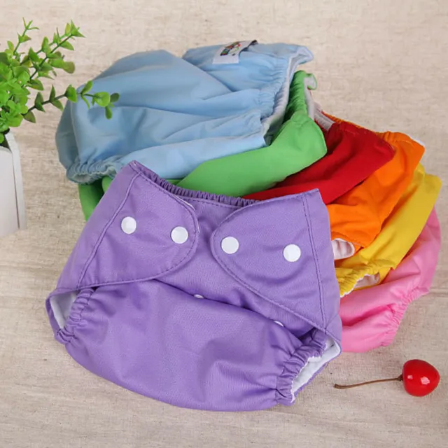 Newborn Baby kids Reusable Nappies Adjustable Diaper Washable Cloth Diapers 2