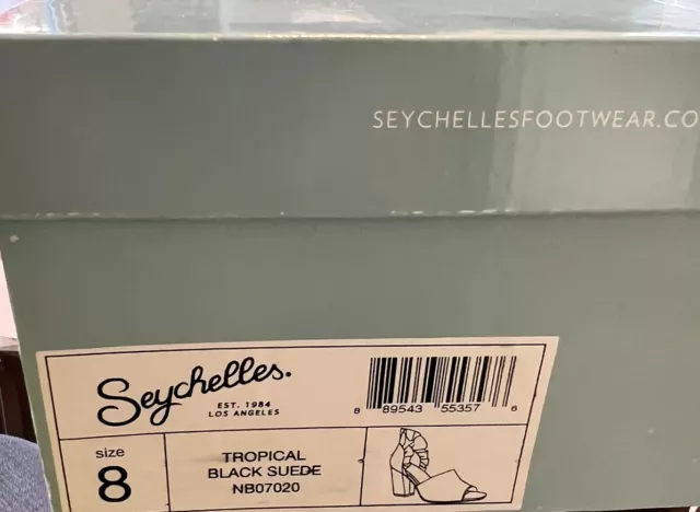 Seychelles Footwear Black Tropical Ruffle Suede Peep-Toe Pump, Women Size 8 3