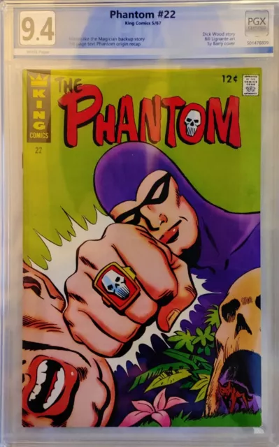 PHANTOM #22 PGX 9.4 KEY RARE SILVER AGE 1967 NEAR MINT ORIGIN ISSUE not CGC CBCS