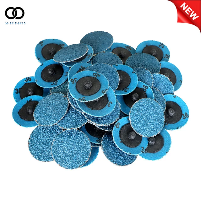 36 Grit 50× 2" Zirconia Roll Lock Die Grinder Sanding Grinding Disc Quick Change