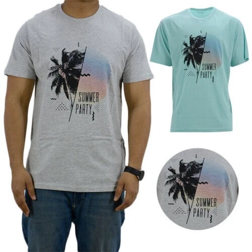 Da Uomo Stampata T-Shirt 4XL 5XL 6XL Girocollo Spiaggia Cotone Manica Corta Top