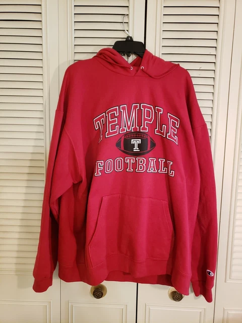 Champion Eco Fleece Temple Owls Football Hoodie Hooded Sweatshirt Size XXL