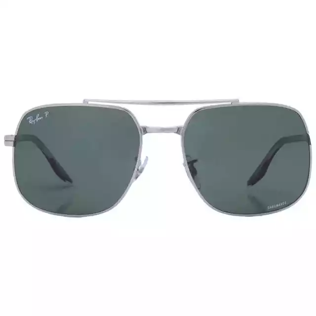 Ray Ban Dark Green Square Unisex Sunglasses RB3699 003/P1 59 RB3699 003/P1 59