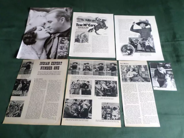 Tim Mccoy  Actor/ Western Film Star - Clippings /Cuttings Pack