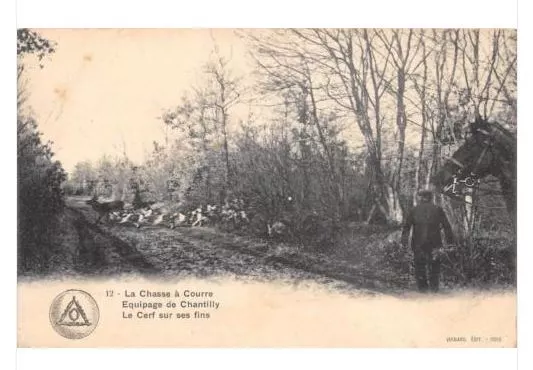 CPA 60 LA CHASSE A COURRE EQUIPAGE DE CHANTILLY LE CERF SUR SES FINS (dos non di