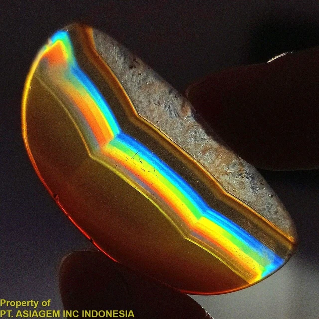 17ct 'A' Grade Rainbow IRIS AGATE ~Multi-Color Fire~ 1-of-a-kind ~100% Natural