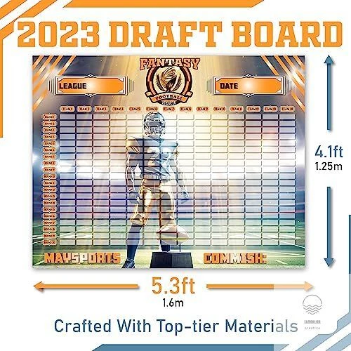 EXTRA LARGE FANTASY Football Draft Board 20232024 Kit 5.3Ft X 4.1Ft
