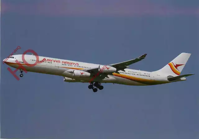 Bild Postkarte ~ SURINAM AIRWAYS AIRBUS A340-311 PZ-TCP [OKC 1436]