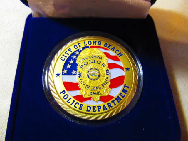 City Of Long Beach, Calif. Police Dept Challenge Coin w/ Presentation Box