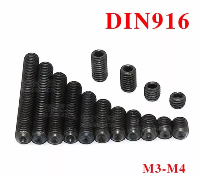 M3 M4 Cup Point Allen Hex Socket Set Screws Grub Screw High Tensile 12.9